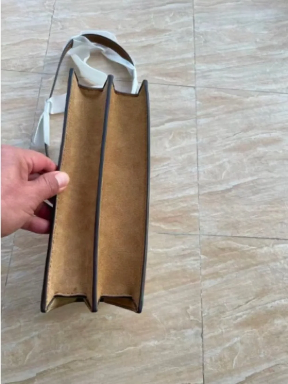 Tory Burch Beige and Brown Logo-Print Crossbody Bag